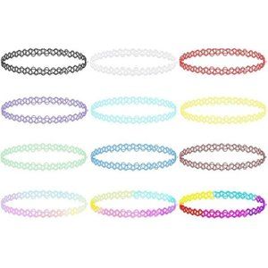 12 PCS Set Tattoo Punk Choker Necklace
